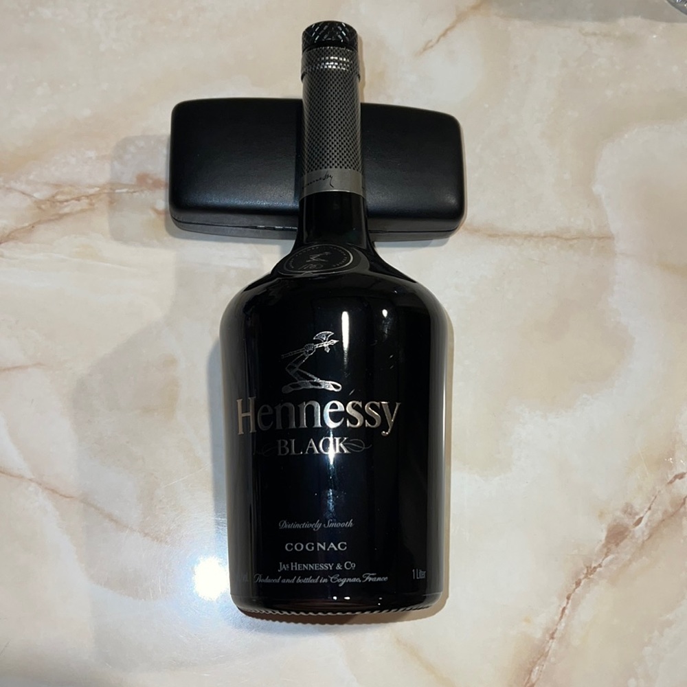 Empty Hennessy Black Liter Bottle